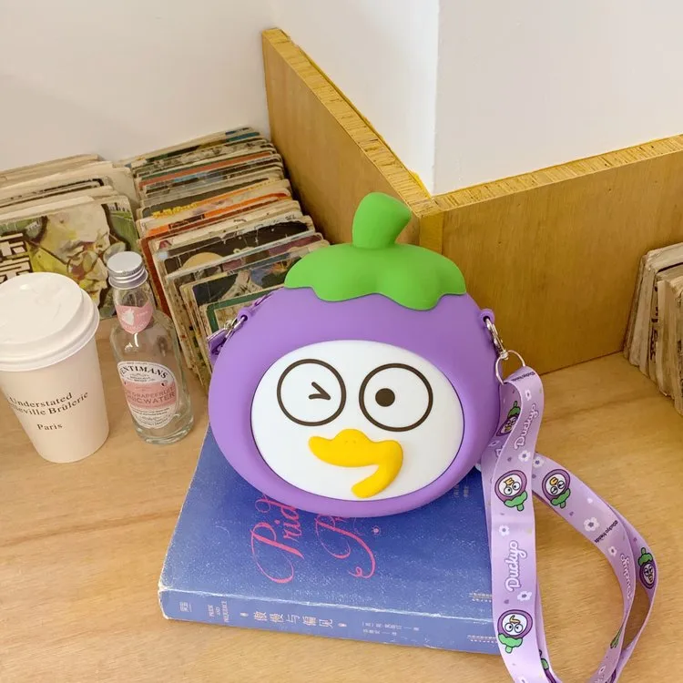 Children's Cartoon Fruit Crossbody Bag Silicone Shoulder Bag Zipper Closure Leisure Holiday Cute Style All Seasons Universal display picture 22