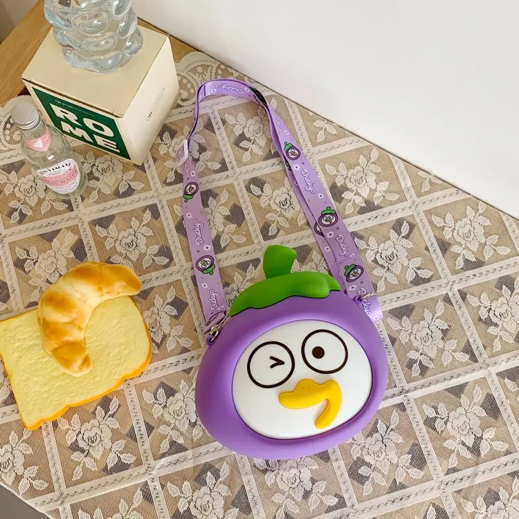 Children's Cartoon Fruit Crossbody Bag Silicone Shoulder Bag Zipper Closure Leisure Holiday Cute Style All Seasons Universal display picture 15