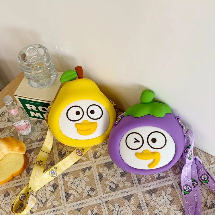 Children's Cartoon Fruit Crossbody Bag Silicone Shoulder Bag Zipper Closure Leisure Holiday Cute Style All Seasons Universal display picture 16