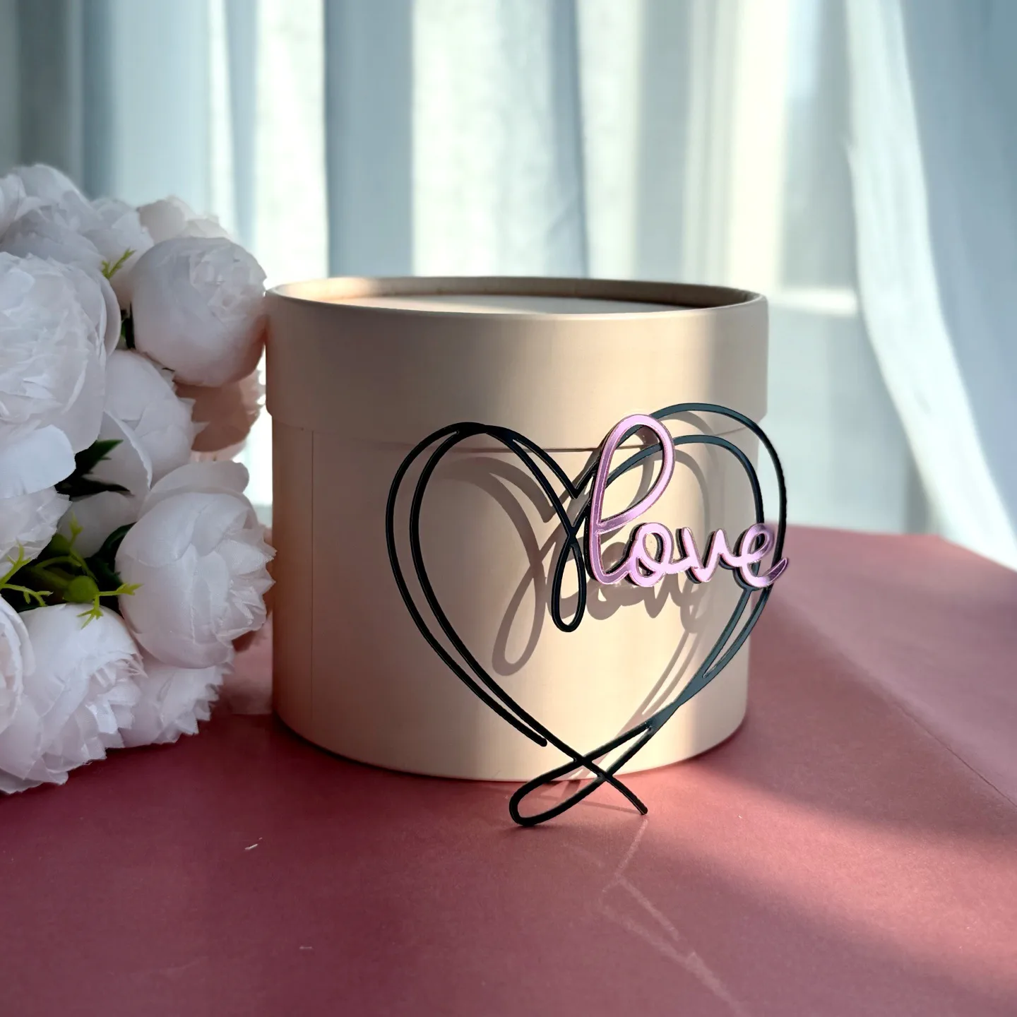 Valentine's Day Acrylic Cake Decoration Love Heart-Shaped Cake Decoration Ins Style Plastic Material Holiday Theme Happy Valentine's Day display picture 5