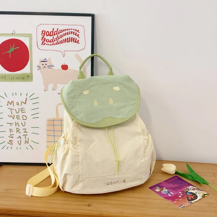 Cute Children's Backpacks Dual Shoulder Bags Cartoon Fruit Pattern Nylon Leisure School Multifunctional Backpack Cover Style display picture 2