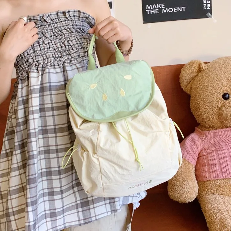 Cute Children's Backpacks Dual Shoulder Bags Cartoon Fruit Pattern Nylon Leisure School Multifunctional Backpack Cover Style display picture 15
