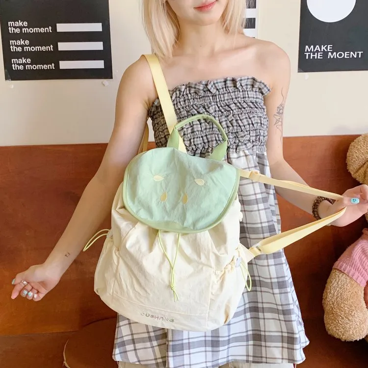 Cute Children's Backpacks Dual Shoulder Bags Cartoon Fruit Pattern Nylon Leisure School Multifunctional Backpack Cover Style display picture 17