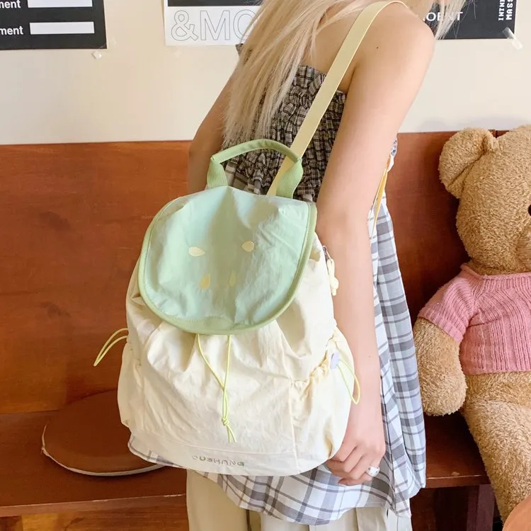 Cute Children's Backpacks Dual Shoulder Bags Cartoon Fruit Pattern Nylon Leisure School Multifunctional Backpack Cover Style display picture 16