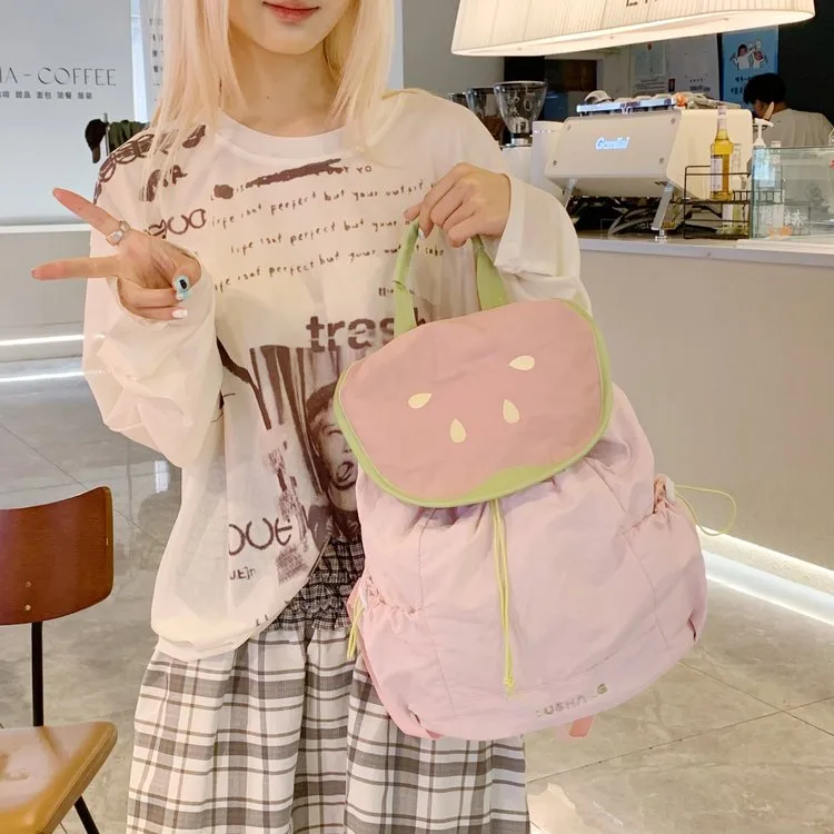 Cute Children's Backpacks Dual Shoulder Bags Cartoon Fruit Pattern Nylon Leisure School Multifunctional Backpack Cover Style display picture 20