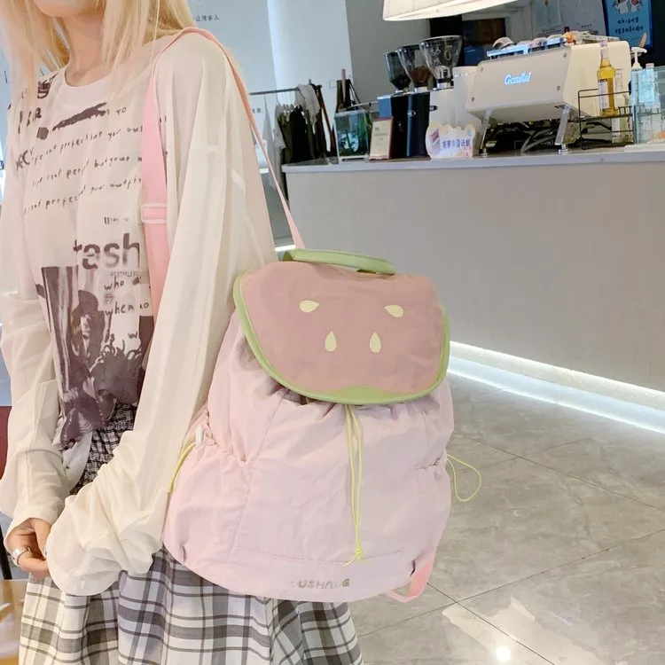 Cute Children's Backpacks Dual Shoulder Bags Cartoon Fruit Pattern Nylon Leisure School Multifunctional Backpack Cover Style display picture 24