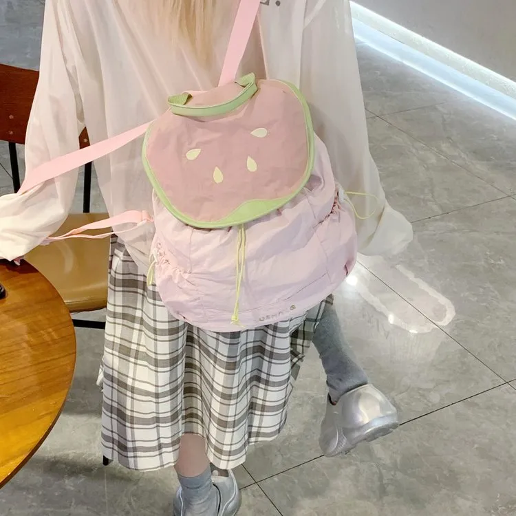 Cute Children's Backpacks Dual Shoulder Bags Cartoon Fruit Pattern Nylon Leisure School Multifunctional Backpack Cover Style display picture 23