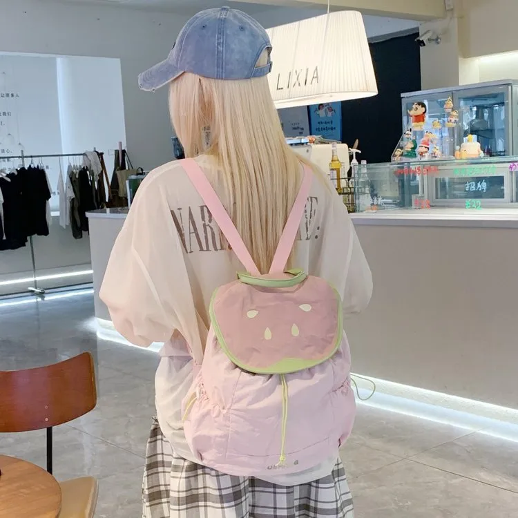 Cute Children's Backpacks Dual Shoulder Bags Cartoon Fruit Pattern Nylon Leisure School Multifunctional Backpack Cover Style display picture 26