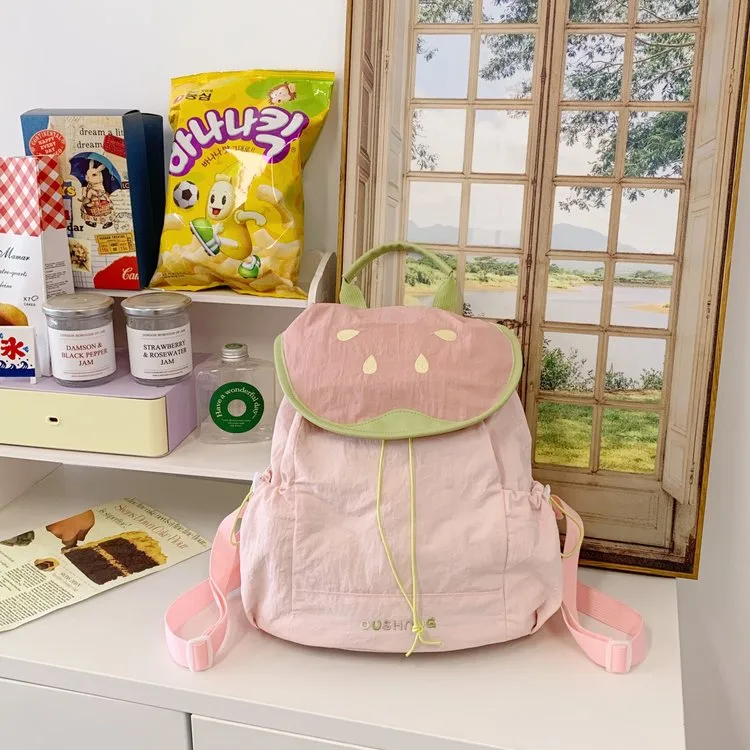 Cute Children's Backpacks Dual Shoulder Bags Cartoon Fruit Pattern Nylon Leisure School Multifunctional Backpack Cover Style display picture 29