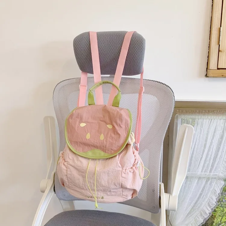 Cute Children's Backpacks Dual Shoulder Bags Cartoon Fruit Pattern Nylon Leisure School Multifunctional Backpack Cover Style display picture 10