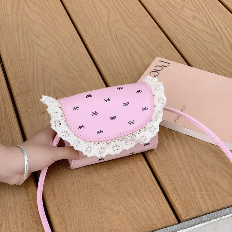 Kid'S Pu Leather Bow Knot Cute Square Flip Cover Shoulder Bag display picture 13