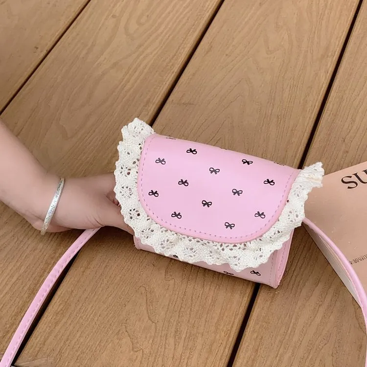 Kid'S Pu Leather Bow Knot Cute Square Flip Cover Shoulder Bag display picture 12