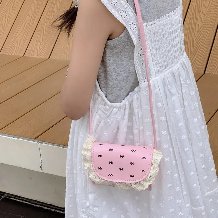Kid'S Pu Leather Bow Knot Cute Square Flip Cover Shoulder Bag display picture 19