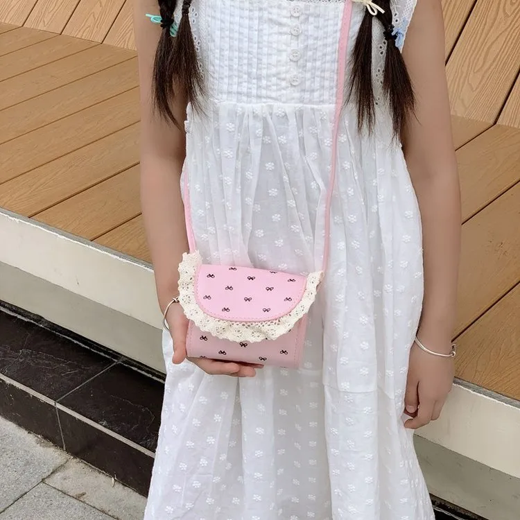 Kid'S Pu Leather Bow Knot Cute Square Flip Cover Shoulder Bag display picture 21