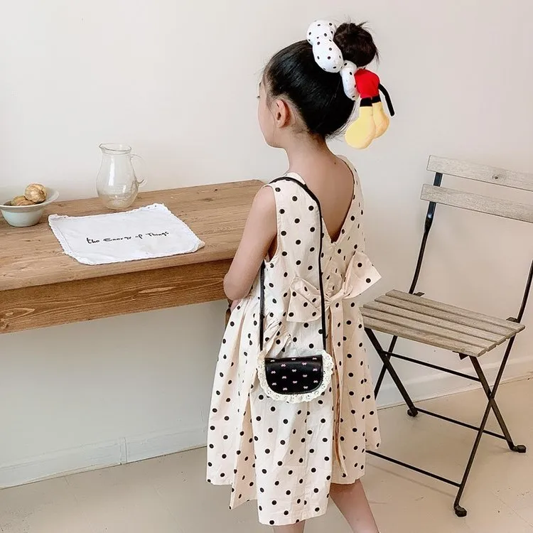 Kid'S Pu Leather Bow Knot Cute Square Flip Cover Shoulder Bag display picture 28
