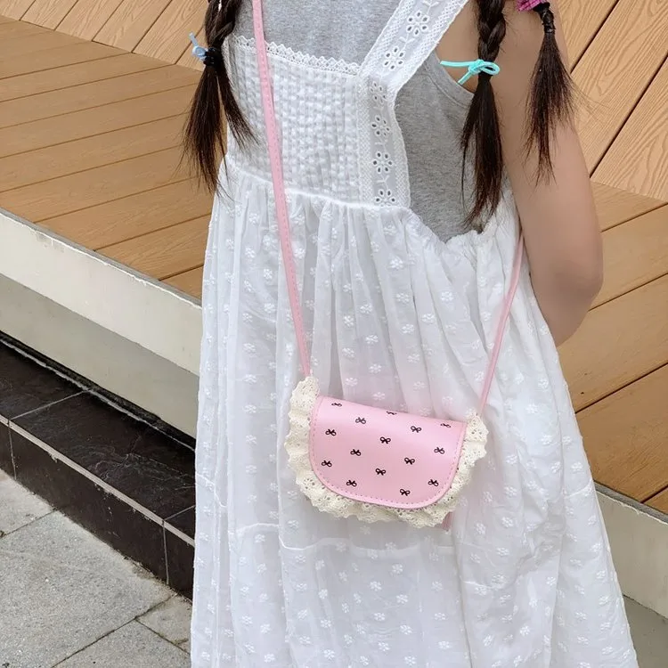 Kid'S Pu Leather Bow Knot Cute Square Flip Cover Shoulder Bag display picture 27