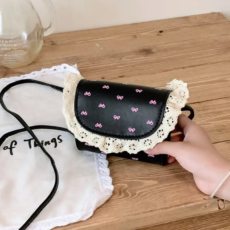 Kid'S Pu Leather Bow Knot Cute Square Flip Cover Shoulder Bag display picture 30