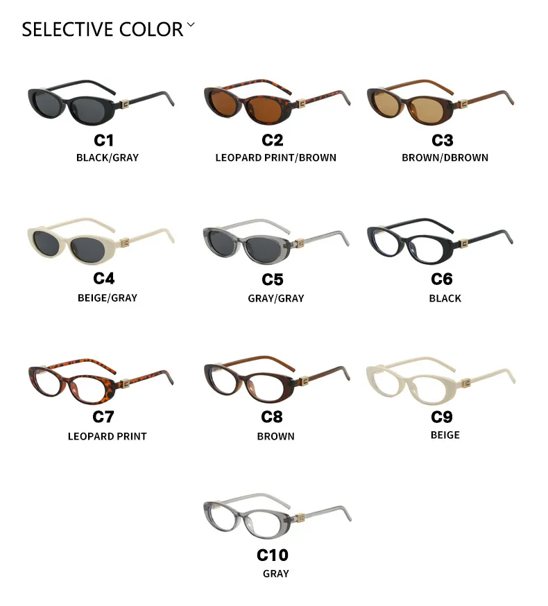 Elegant Oval Sunglasses Women's Small Frame UV Protection Sun Protection Women's Fashion Travel Round Face Full Rim Glasses display picture 7