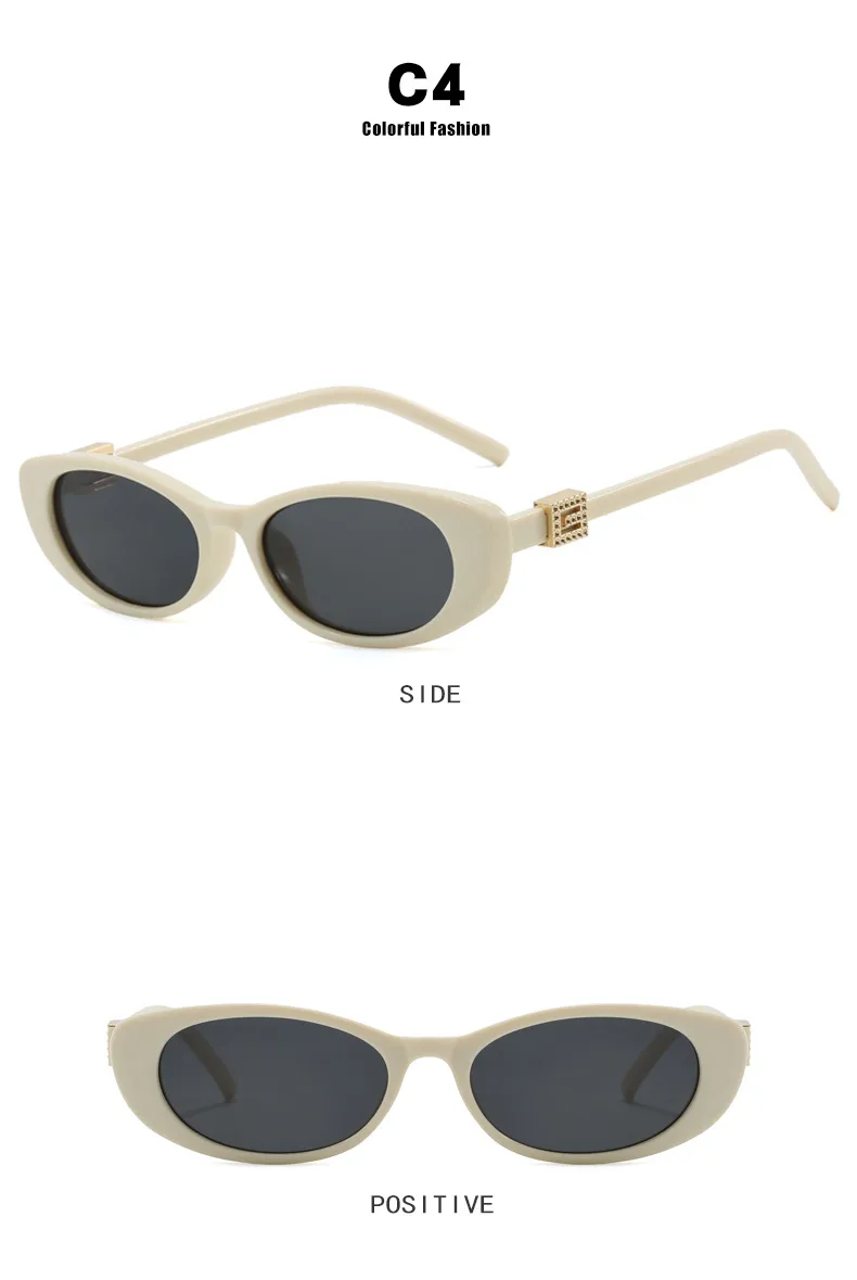 Elegant Oval Sunglasses Women's Small Frame UV Protection Sun Protection Women's Fashion Travel Round Face Full Rim Glasses display picture 12