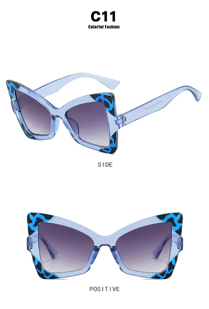 Butterfly Frame Full Rim Glasses Anti-Blue Light Plain Lens Large Frame Color Matching Design Elegant Versatile For Adults display picture 17