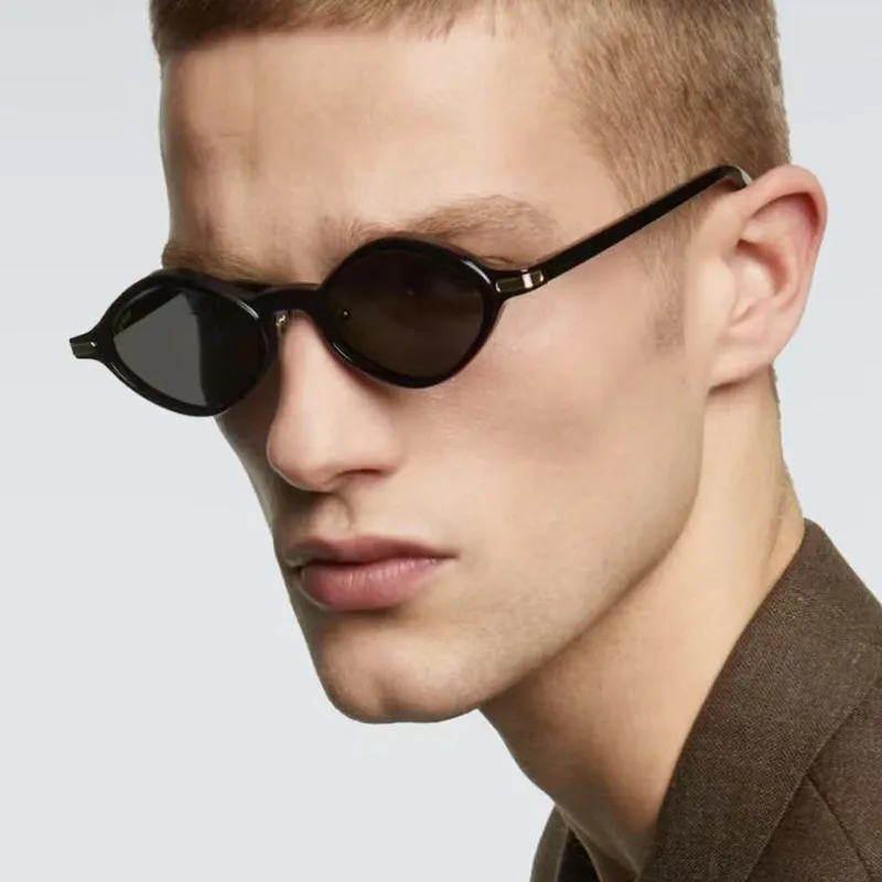 Fashion Irregular Small Frame Polarized Sunglasses Women Trend Neutral Travel And Style Protection Black Acetate Glasses display picture 3