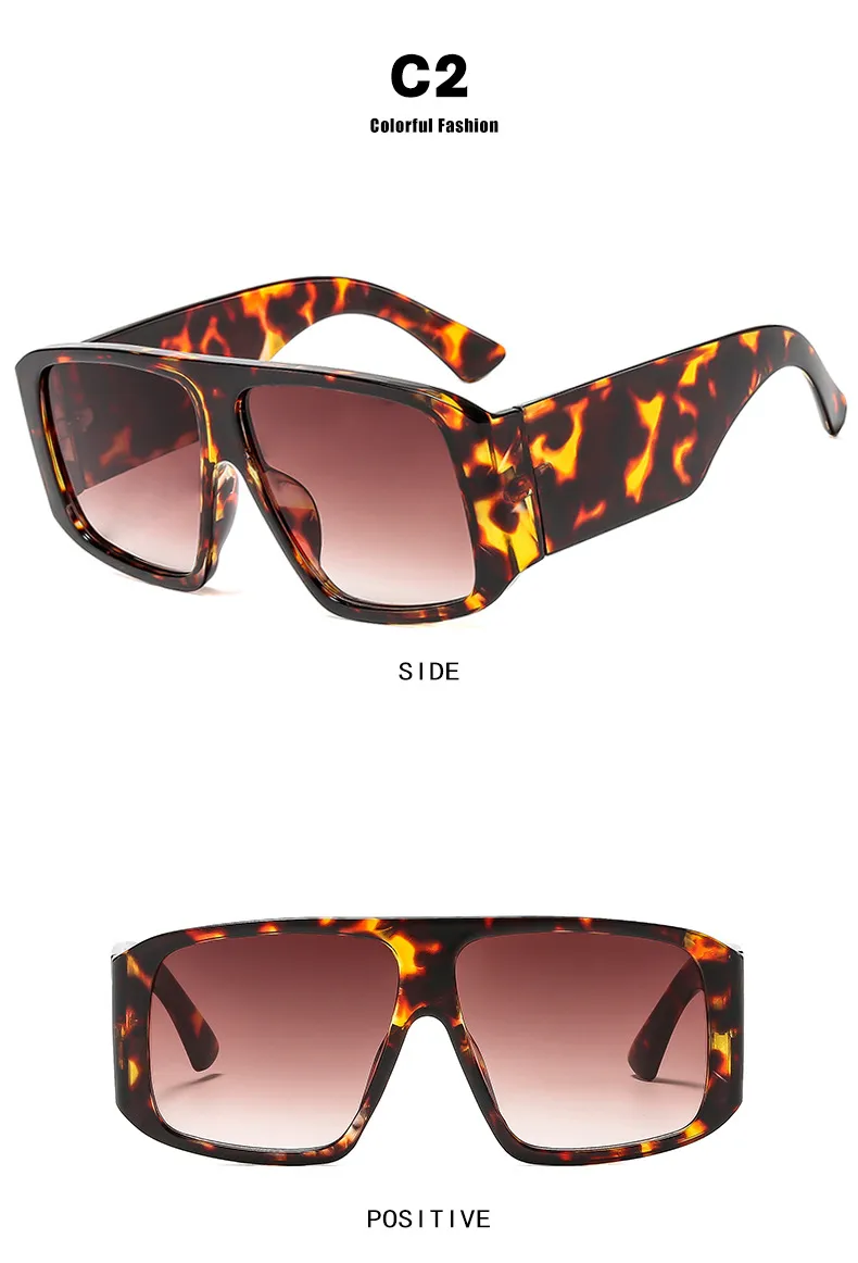 Vintage With Large Rims Square Sunglasses Women Fashion  Style Style Sunglasses Outdoor Travel Sun Protection display picture 9