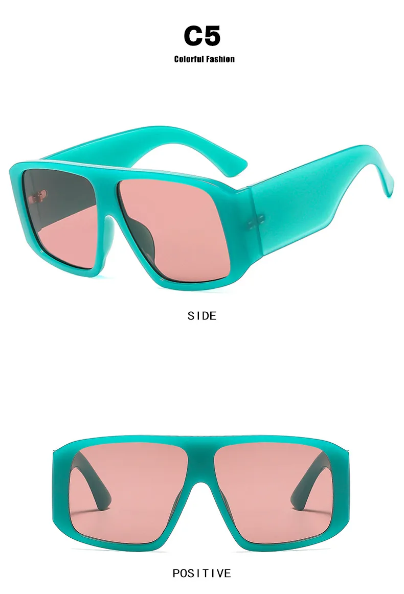 Vintage With Large Rims Square Sunglasses Women Fashion  Style Style Sunglasses Outdoor Travel Sun Protection display picture 12