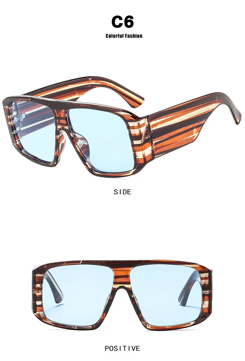 Vintage With Large Rims Square Sunglasses Women Fashion  Style Style Sunglasses Outdoor Travel Sun Protection display picture 13