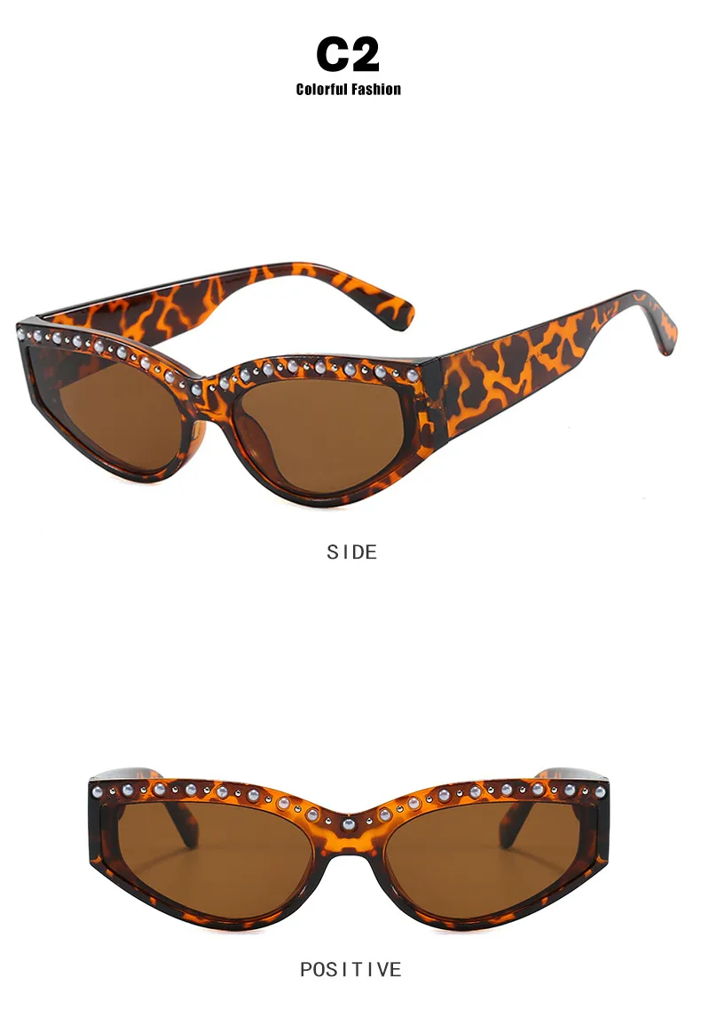 Triangle Cat-Eye Sunglasses Diamond-Embedded Fashion Sunscreen  Style High-End Sunglasses display picture 9