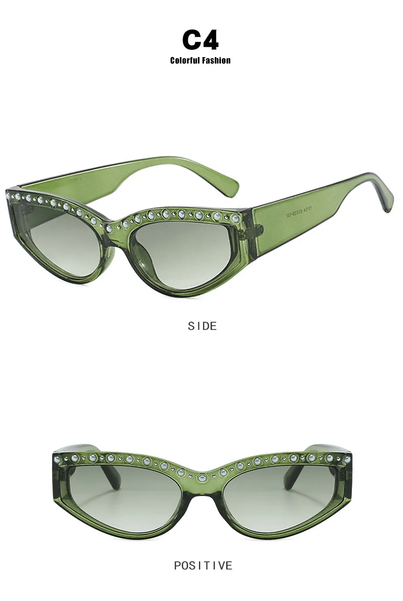 Triangle Cat-Eye Sunglasses Diamond-Embedded Fashion Sunscreen  Style High-End Sunglasses display picture 11