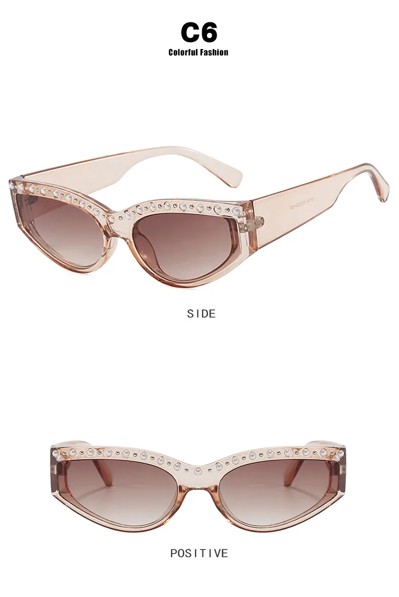 Triangle Cat-Eye Sunglasses Diamond-Embedded Fashion Sunscreen  Style High-End Sunglasses display picture 13