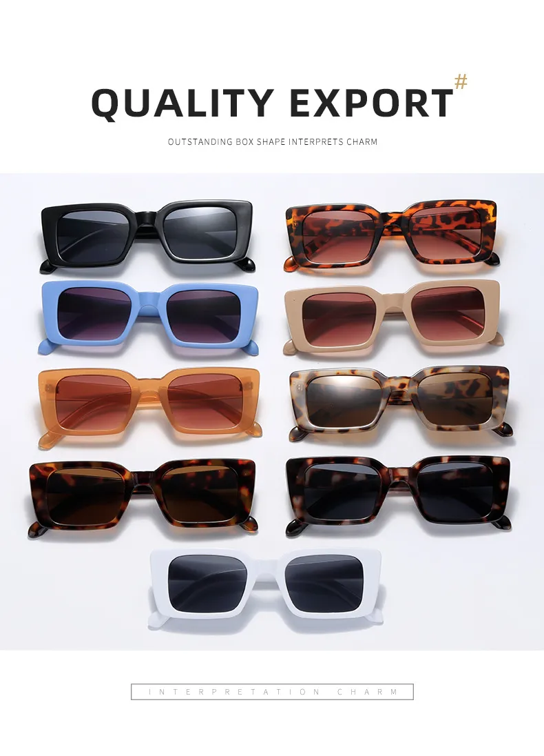 Vintage Square Frame Sunglasses Women Simple Fashion Ins Popular Style Sunglasses Travel And Street Style Sun Protection Glasses display picture 3