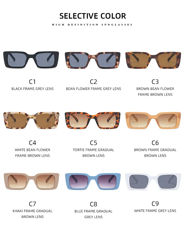 Vintage Square Frame Sunglasses Women Simple Fashion Ins Popular Style Sunglasses Travel And Street Style Sun Protection Glasses display picture 6