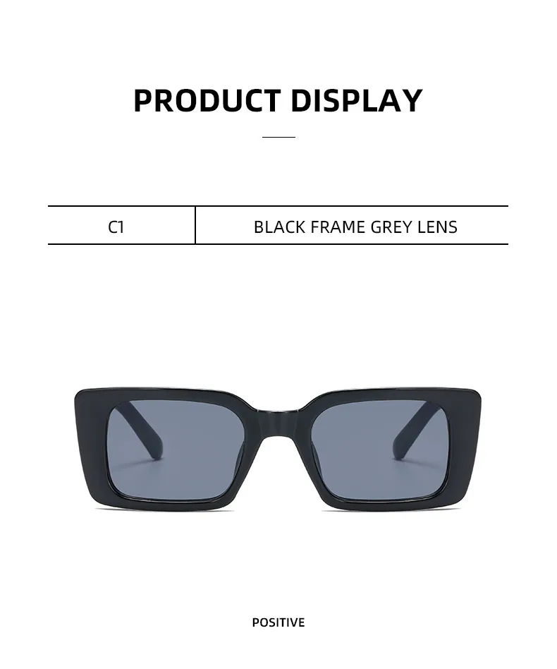 Vintage Square Frame Sunglasses Women Simple Fashion Ins Popular Style Sunglasses Travel And Street Style Sun Protection Glasses display picture 9