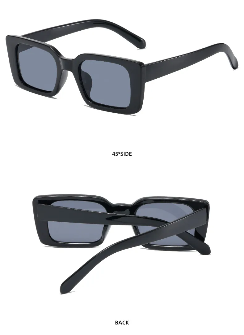 Vintage Square Frame Sunglasses Women Simple Fashion Ins Popular Style Sunglasses Travel And Street Style Sun Protection Glasses display picture 10