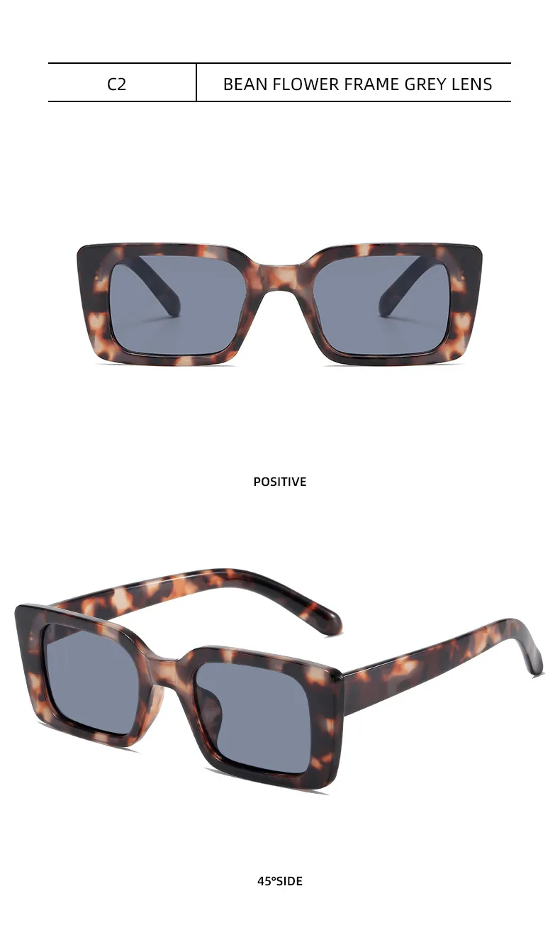 Vintage Square Frame Sunglasses Women Simple Fashion Ins Popular Style Sunglasses Travel And Street Style Sun Protection Glasses display picture 11