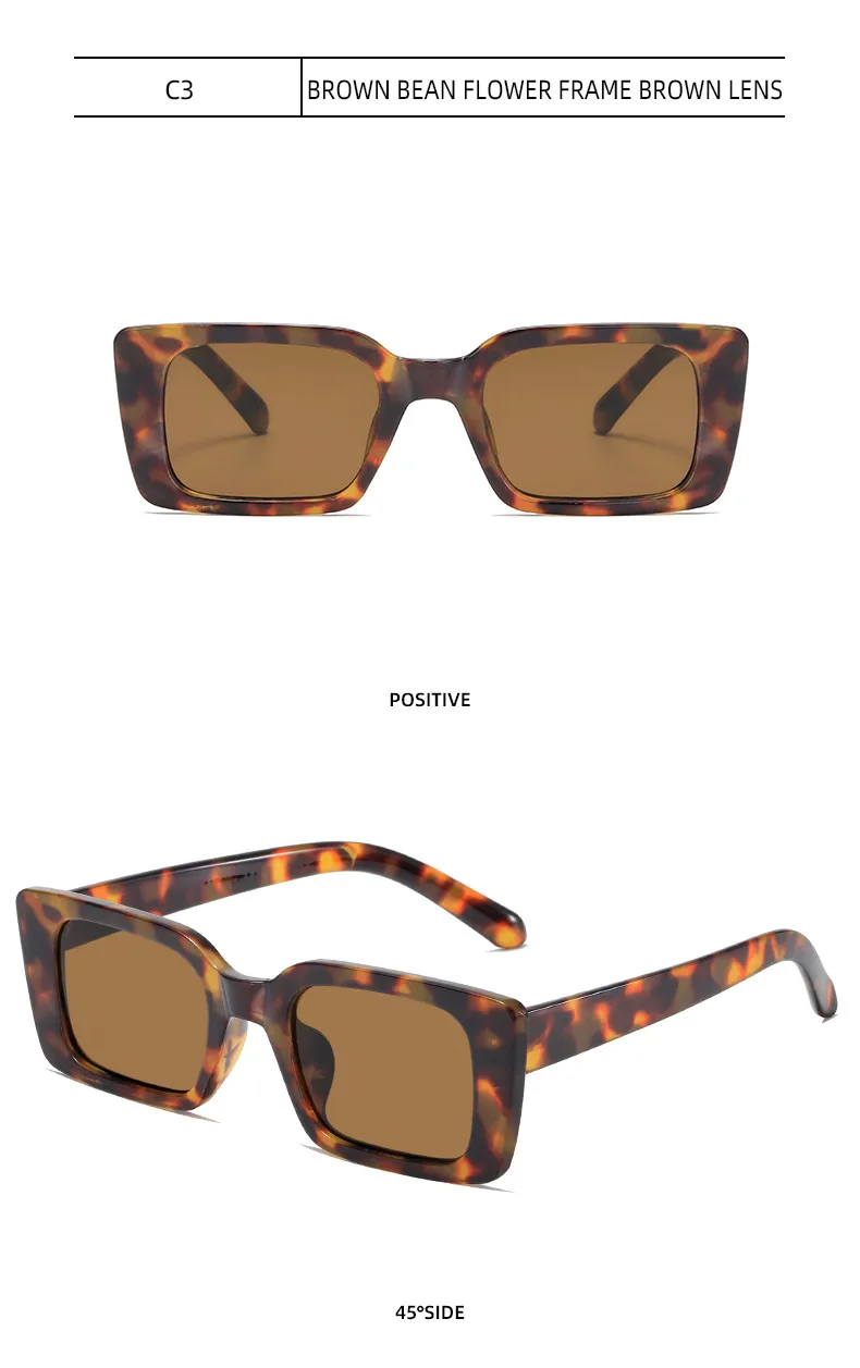Vintage Square Frame Sunglasses Women Simple Fashion Ins Popular Style Sunglasses Travel And Street Style Sun Protection Glasses display picture 12