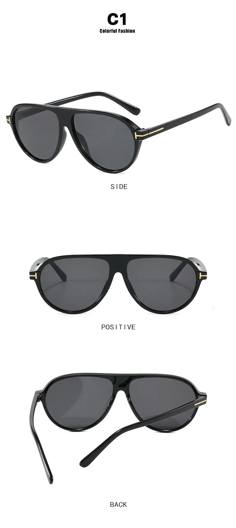 Fashion T-Type Frog Glasses Women's Sunglasses Street Style Back Buckle Sunglasses Travel Fashion Matching Sun Protection display picture 9