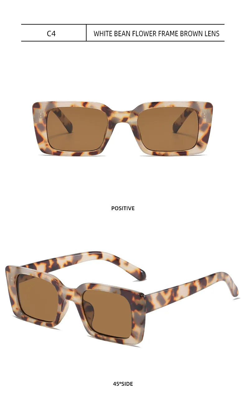 Vintage Square Frame Sunglasses Women Simple Fashion Ins Popular Style Sunglasses Travel And Street Style Sun Protection Glasses display picture 13