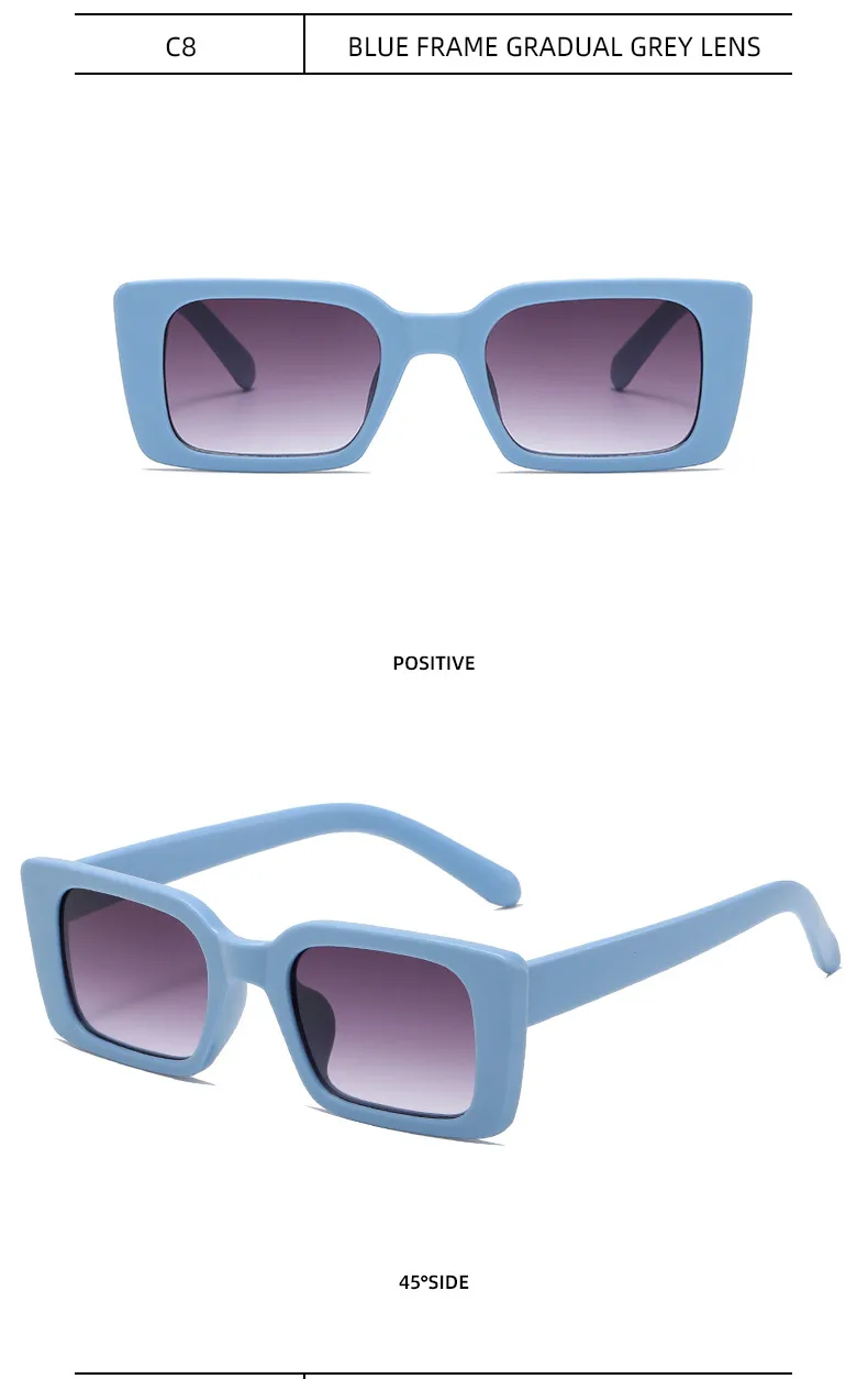 Vintage Square Frame Sunglasses Women Simple Fashion Ins Popular Style Sunglasses Travel And Street Style Sun Protection Glasses display picture 17