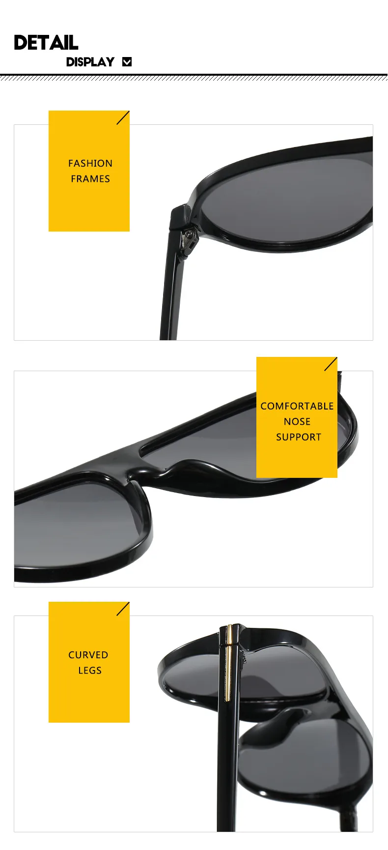 Fashion T-Type Frog Glasses Women's Sunglasses Street Style Back Buckle Sunglasses Travel Fashion Matching Sun Protection display picture 15