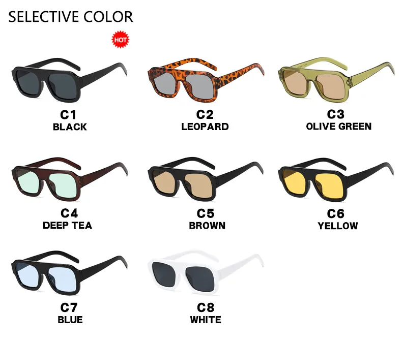 Large Square Frame Single Beam Sunglasses Street Style Fashion Personality High-End Sense Travel Sun Protection Glasses display picture 7