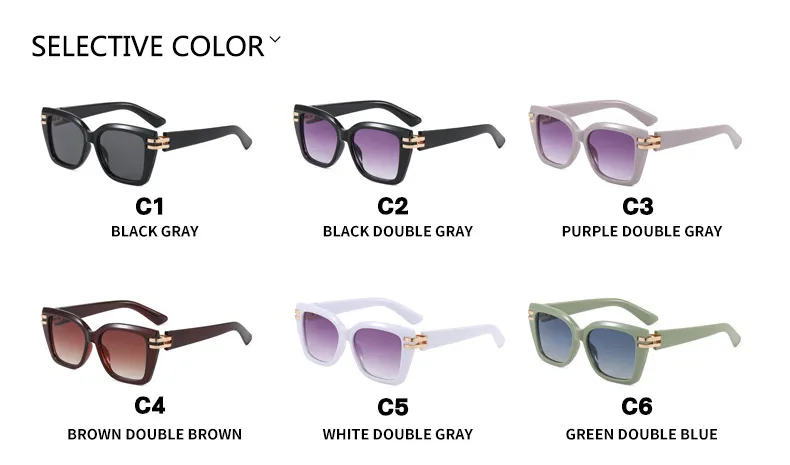 Large Square Frame Sunglasses Ladies UV Protection To Make Round Face Thin-Looked Fashion Travel And Street Fashion Glasses display picture 7