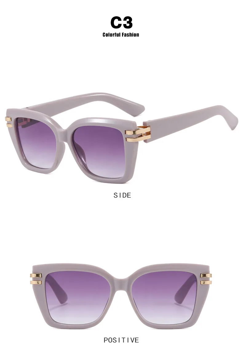 Large Square Frame Sunglasses Ladies UV Protection To Make Round Face Thin-Looked Fashion Travel And Street Fashion Glasses display picture 11