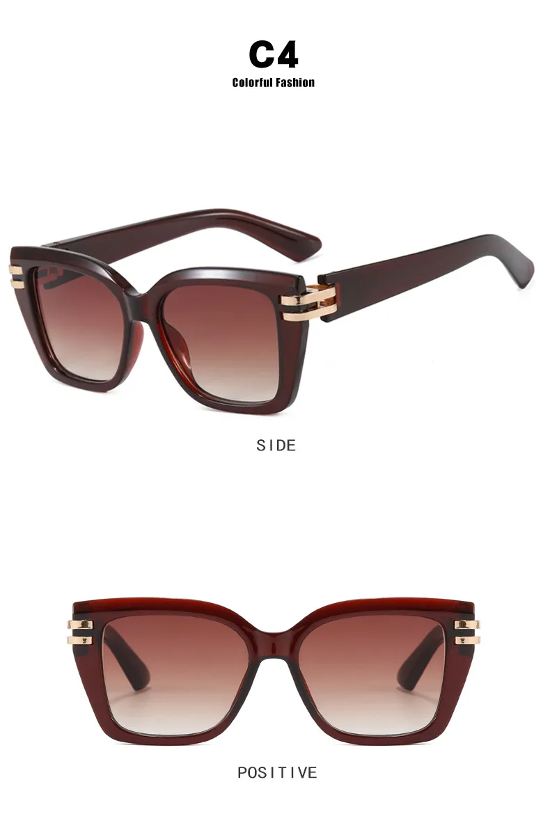 Large Square Frame Sunglasses Ladies UV Protection To Make Round Face Thin-Looked Fashion Travel And Street Fashion Glasses display picture 12