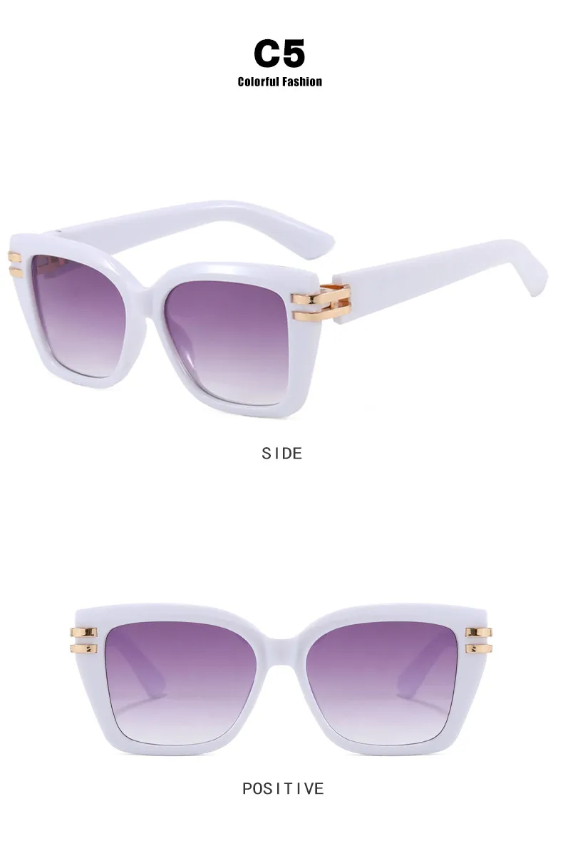 Large Square Frame Sunglasses Ladies UV Protection To Make Round Face Thin-Looked Fashion Travel And Street Fashion Glasses display picture 13