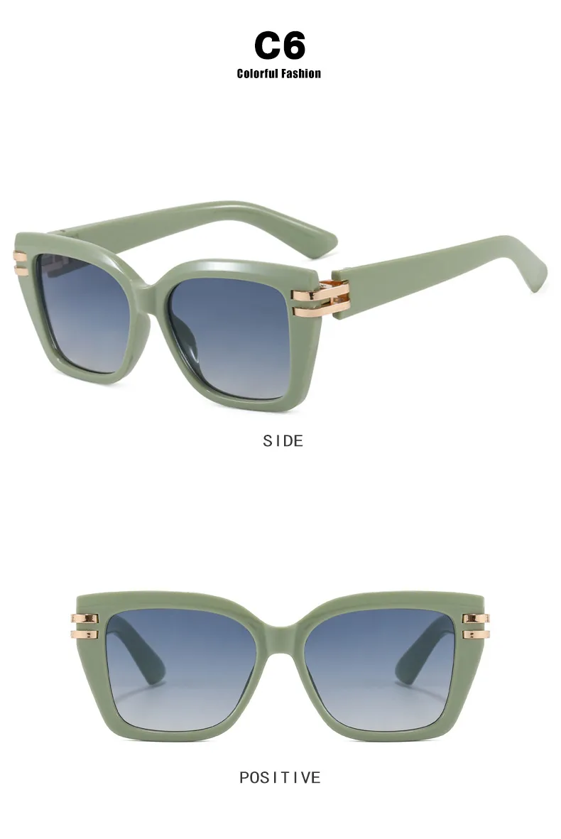 Large Square Frame Sunglasses Ladies UV Protection To Make Round Face Thin-Looked Fashion Travel And Street Fashion Glasses display picture 14