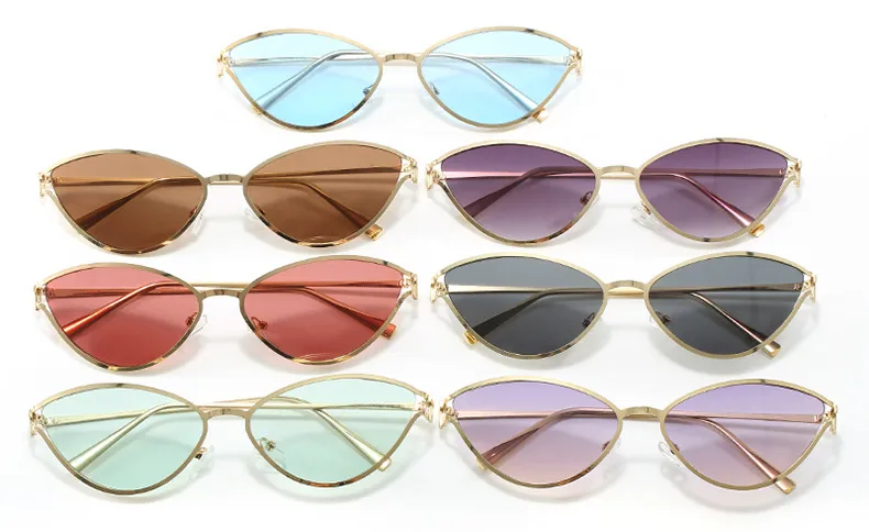 Style Triangle Cat Eye Sunglasses Hollow Personality Metal Sunglasses Street Trend Style Women's Sunglasses display picture 5