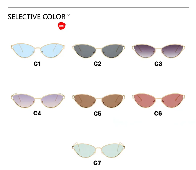 Style Triangle Cat Eye Sunglasses Hollow Personality Metal Sunglasses Street Trend Style Women's Sunglasses display picture 7