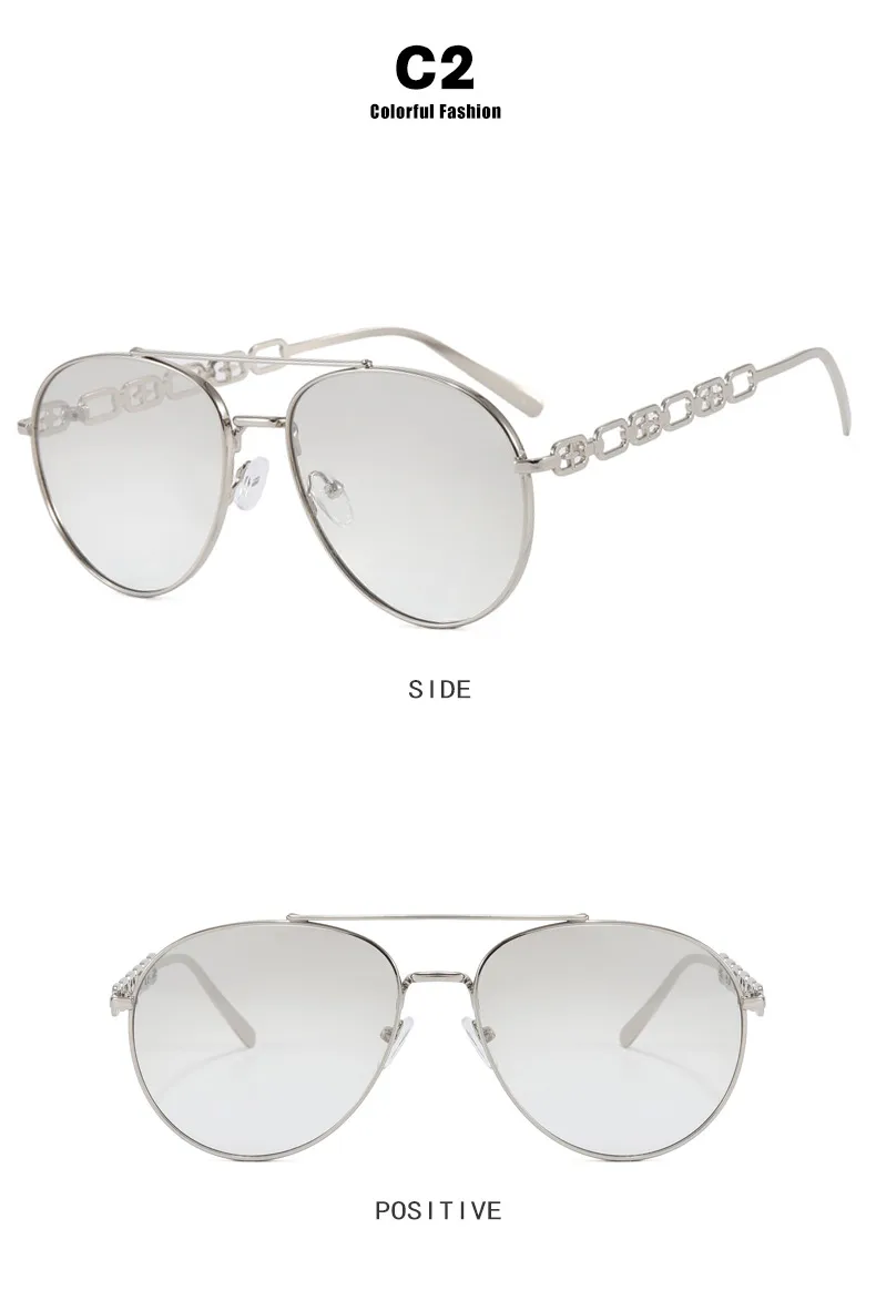 Frog-Shaped Aviator Sunglasses For Women Chain Glasses Fashion Travel UV Protection Resin Lens Brown Gold Frame Ins Style display picture 9